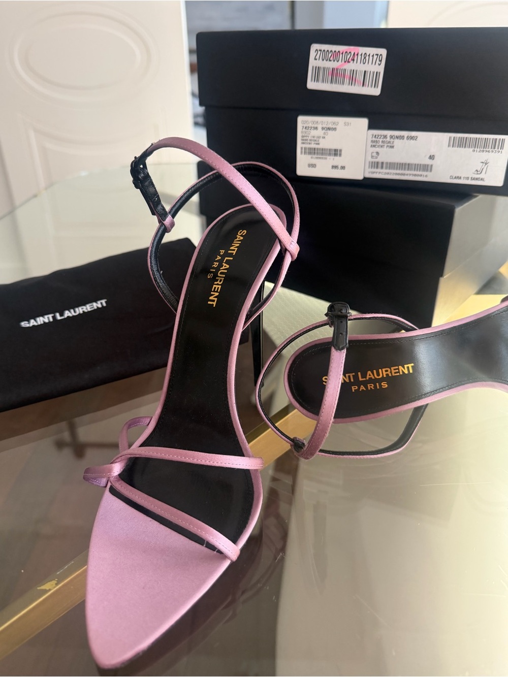 Saint Laurent Clara Satin Sandal - NWT - Picture 4 of 6